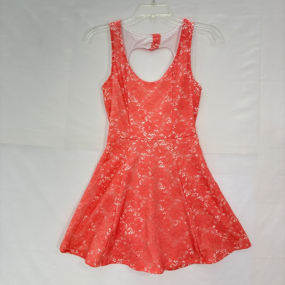 Y2K Wet Seal Lace Dress Small* Coral Pink Fit Flare Coquette Heart Barbie
Skater - Picture 3 of 8